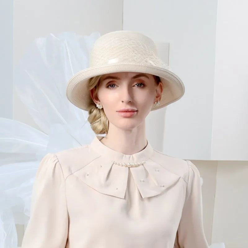 EE 7269 Spring/Summer New Mesh Decoration Beach Hat Casual Versatile Sunshade and Sunscreen Straw Hat