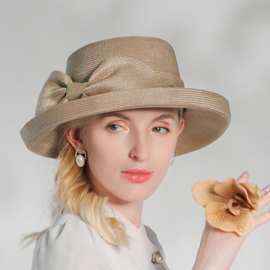 EE 7270 Summer/Original Design/Classical/Bowknot/Adjustable/Wide Brim/Elegant Feminine Style/Sunbonnet/Straw Hat/Polyester Hats