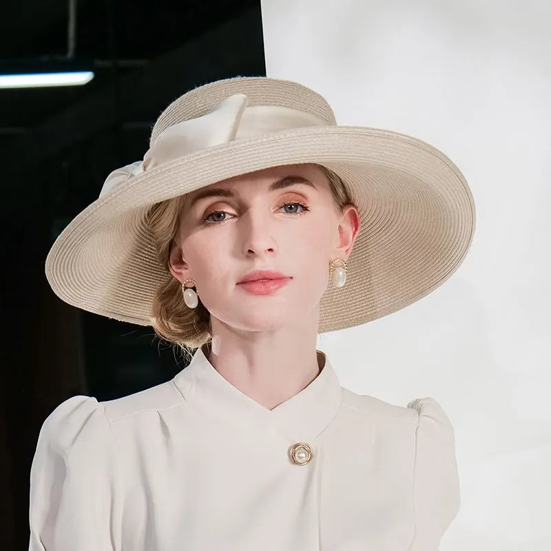 EE 7278 Summer New Women's Casual Elegant Fashion Versatile Bowtie Hat