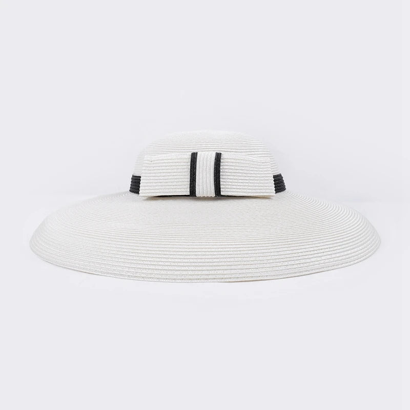 EE 7281 Summer/Elegant/Delicate/Adjustable/Bowknot/Stripe/Wide Brim/Sun Protection/Sunbonnet/Straw Hat/Polyester Hat