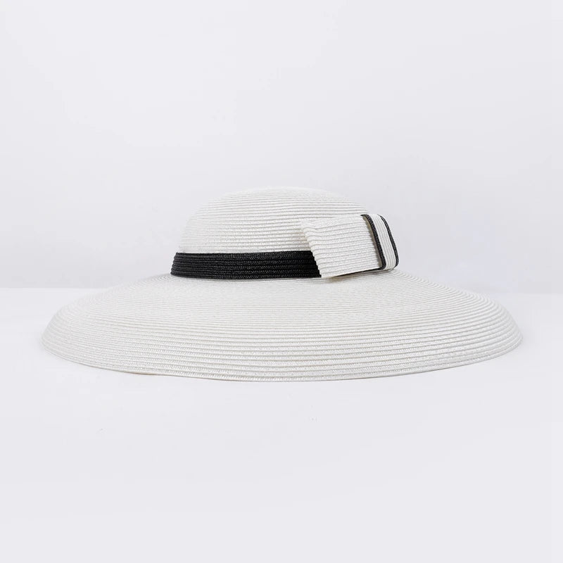 EE 7281 Summer/Elegant/Delicate/Adjustable/Bowknot/Stripe/Wide Brim/Sun Protection/Sunbonnet/Straw Hat/Polyester Hat