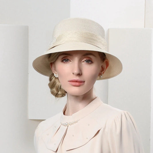 EE 7296 the new spring/summer 2023 contracted joker is prevented bask in straw sunhat flower decoration elegant woman