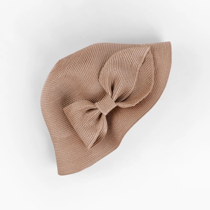 EE 7302 Summer/Delicate/Packable/Adjustable/Big Bowknot/Daily Wear/Sun Protection/Sunbonnet/Straw Hat/Polyester Hat
