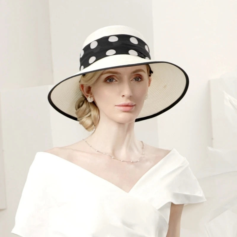 EE 7330 the new spring/summer 2023 shade straw hat romantic leisure joker contracted wave point collocation