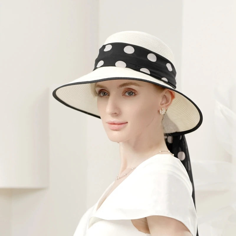 EE 7330 the new spring/summer 2023 shade straw hat romantic leisure joker contracted wave point collocation