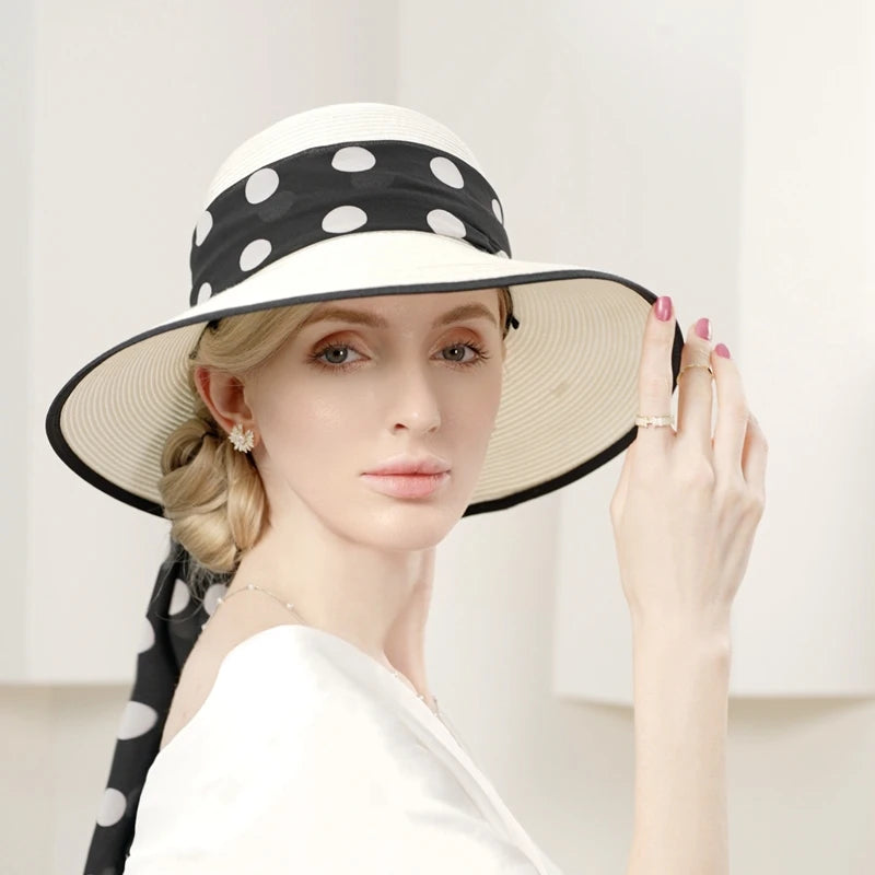 EE 7330 the new spring/summer 2023 shade straw hat romantic leisure joker contracted wave point collocation