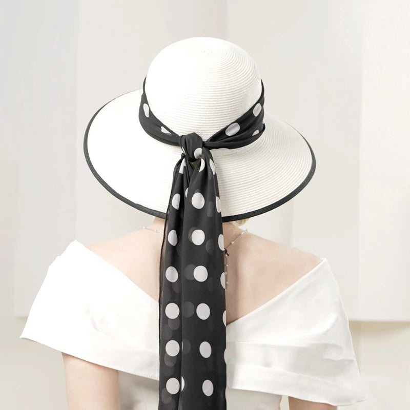 EE 7330 the new spring/summer 2023 shade straw hat romantic leisure joker contracted wave point collocation
