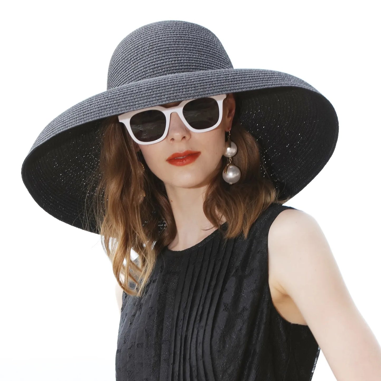 EE 【 British Top Hat 】 Spring and Summer New British Big Eave Dome Shopping Sun Shade Hat Children 7149