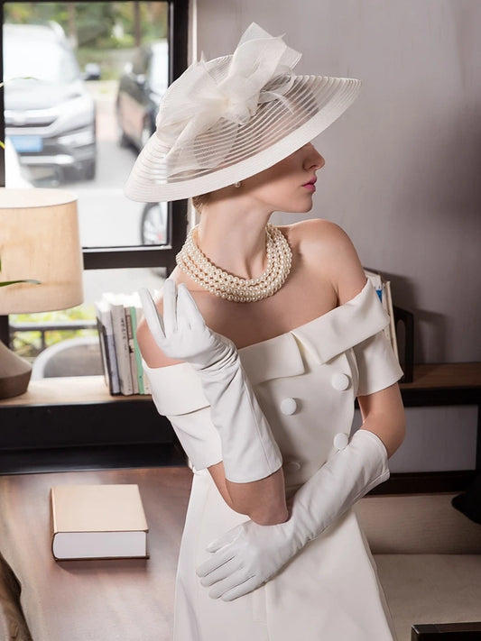 EE1015 Spring and Summer/Original Design/Fascinator/Bowknot/Stripe/Horsetail Yarn/Elegant/Ladies Day/Tulle Fabric Hats Headpiece