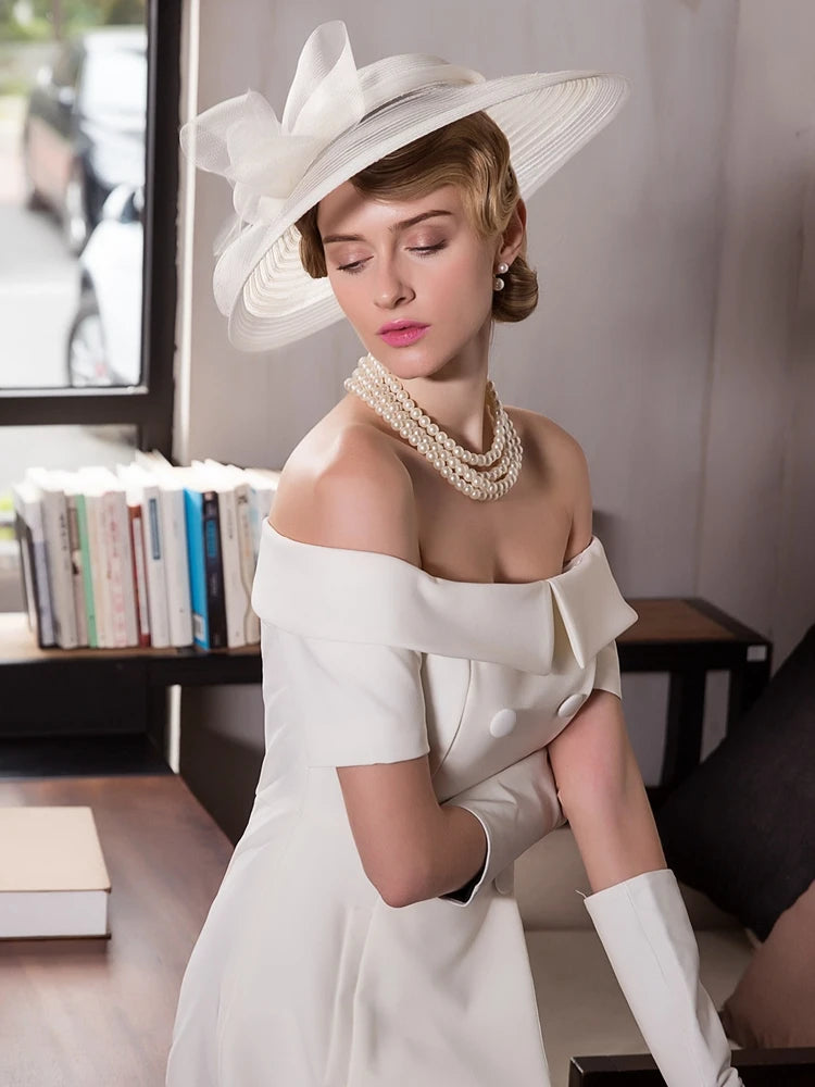 EE1015 Spring and Summer/Original Design/Fascinator/Bowknot/Stripe/Horsetail Yarn/Elegant/Ladies Day/Tulle Fabric Hats Headpiece