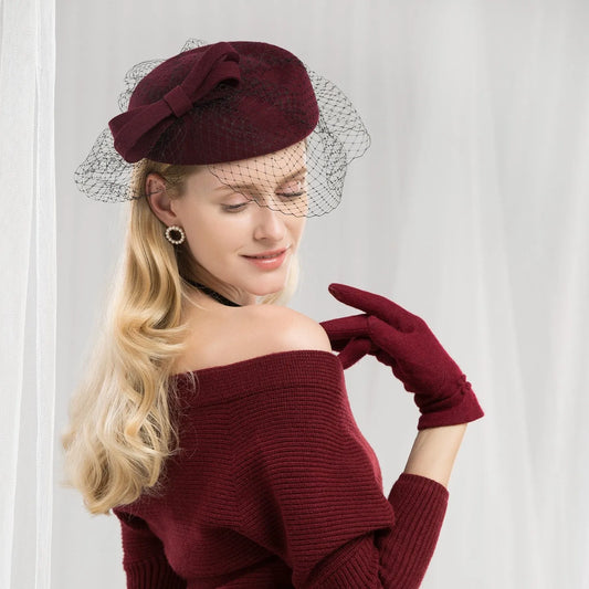 EE3112 English small bowknot gauze wool hat party dress in Europe and the female dress hat