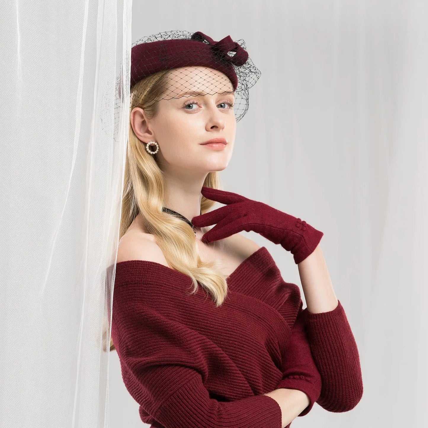EE3112 English small bowknot gauze wool hat party dress in Europe and the female dress hat