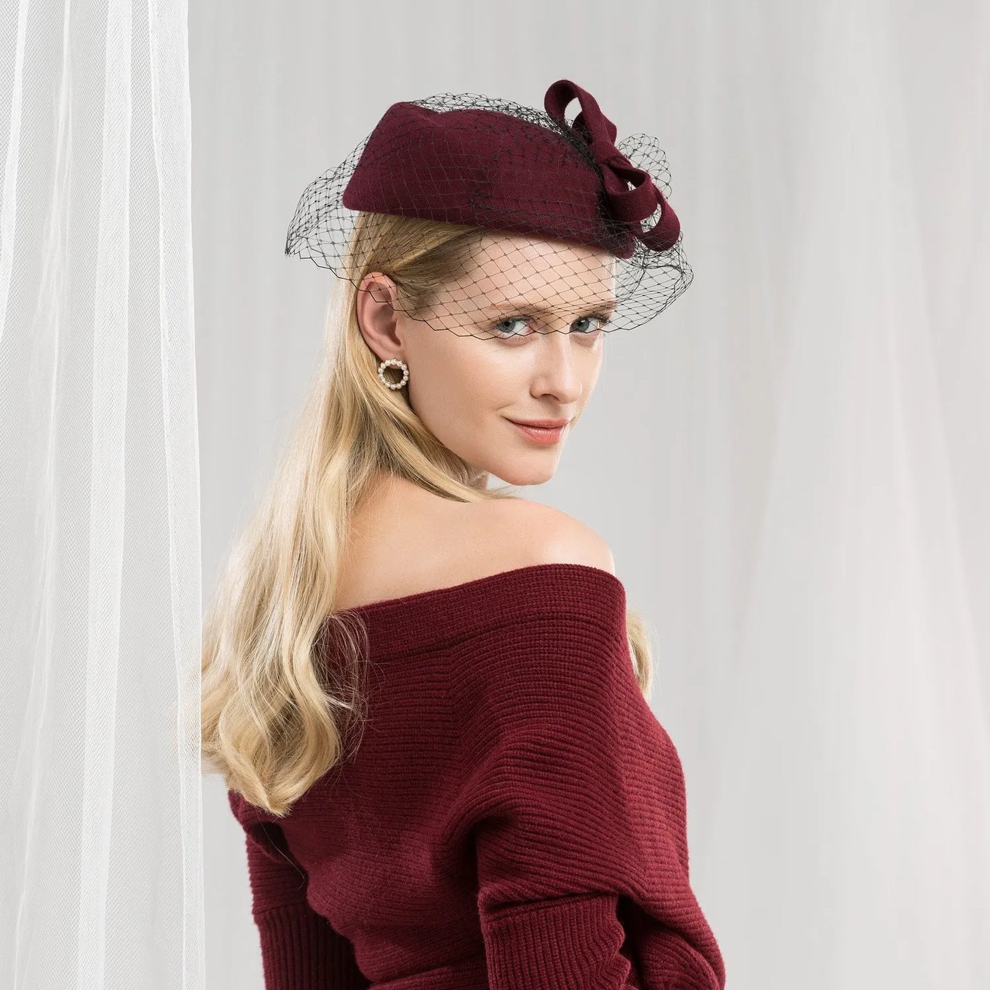 EE3112 English small bowknot gauze wool hat party dress in Europe and the female dress hat