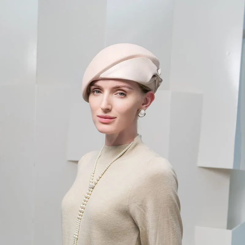 Women's Elegant Winter Wool With Bowknot Tea Party/Cocktail Beret Hats 3127