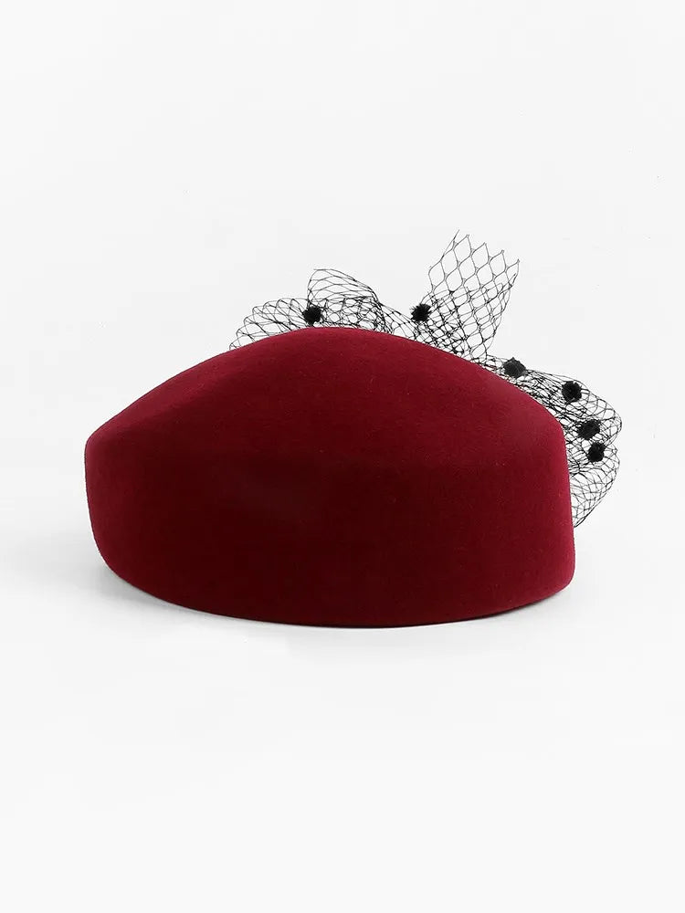 EE3136 new winter retro wool hat out of England 9 gauze cloth Hepburn cowl children in winter