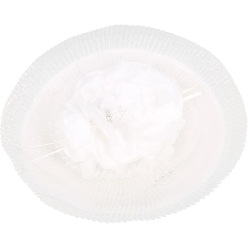 Ms EE 2311 original design silk flower natural feathers English jockey club yarn small female summer hat hat