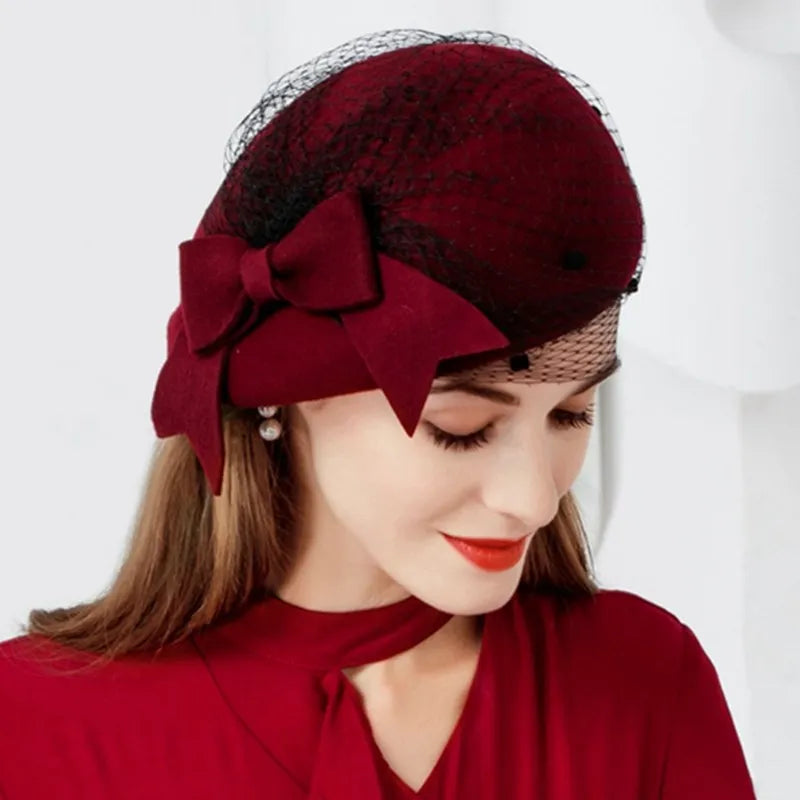 Ms EE 3048 new winter winter wool hat gauze beret female leisure joker hat
