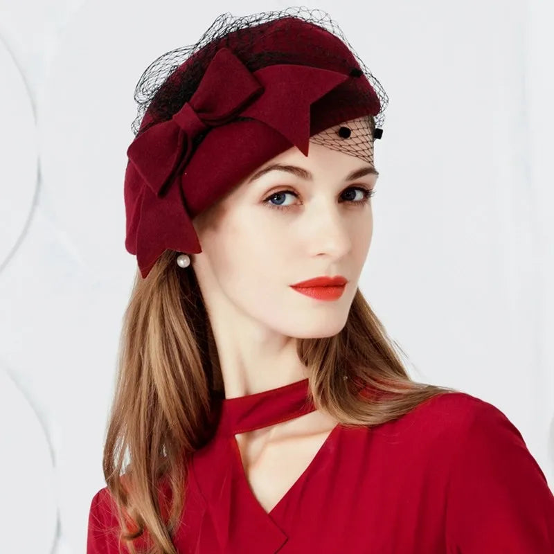 Ms EE 3048 new winter winter wool hat gauze beret female leisure joker hat