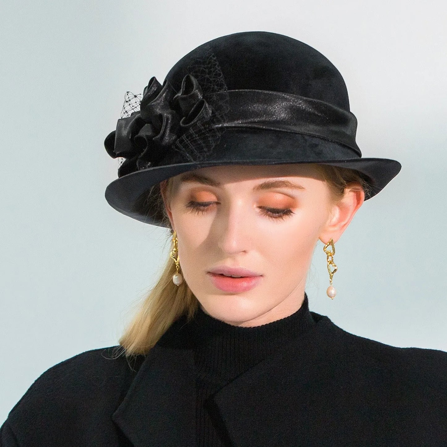 Ms EE 5187 new winter dome British gauze female flower hat joker winter hat