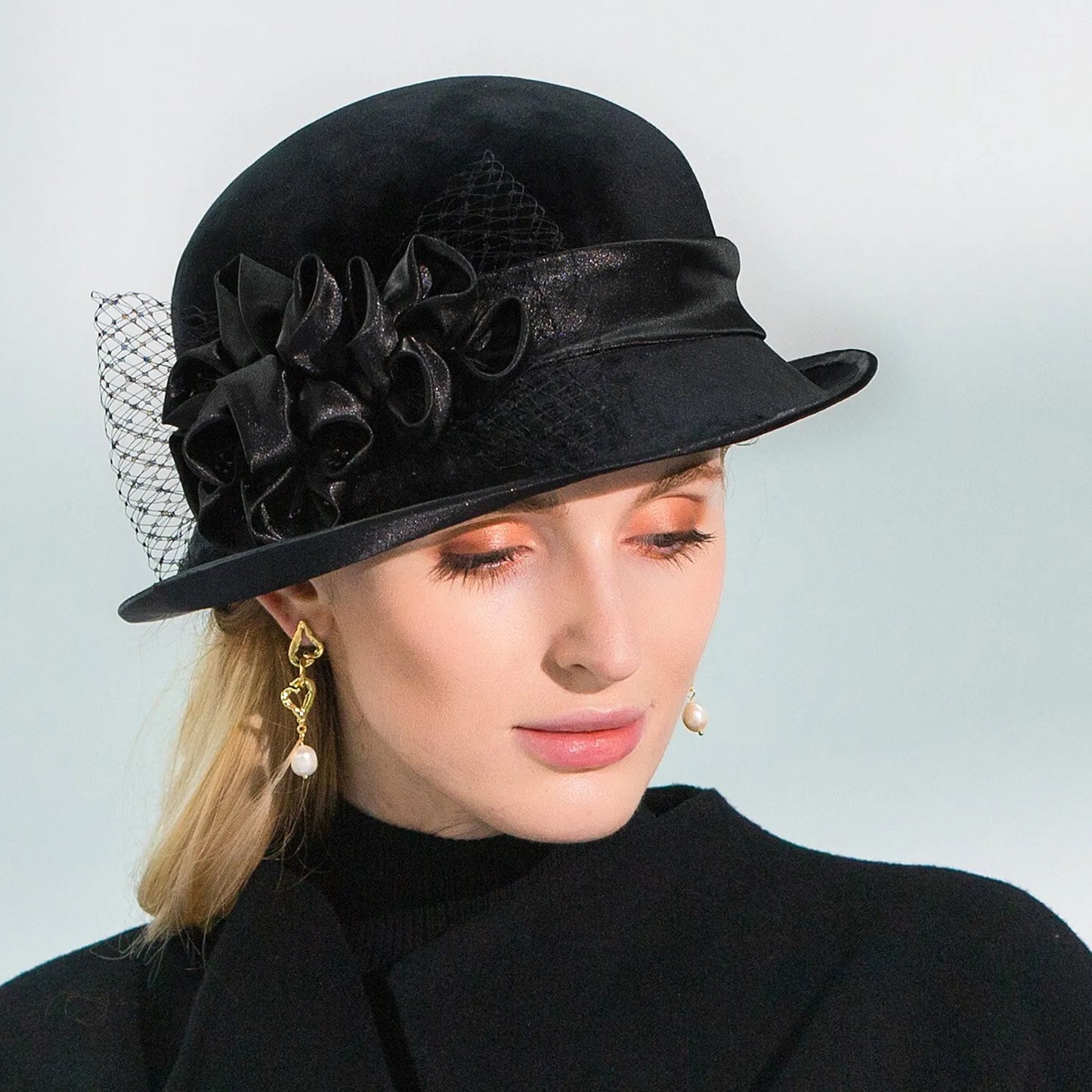 Ms EE 5187 new winter dome British gauze female flower hat joker winter hat