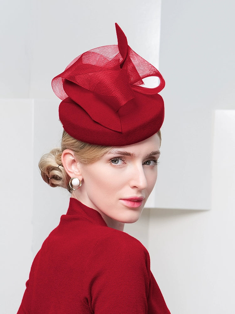Women's Fascinators Hats 20s 50s Pillbox Hat  Wool Cocktail Tea Party for Women