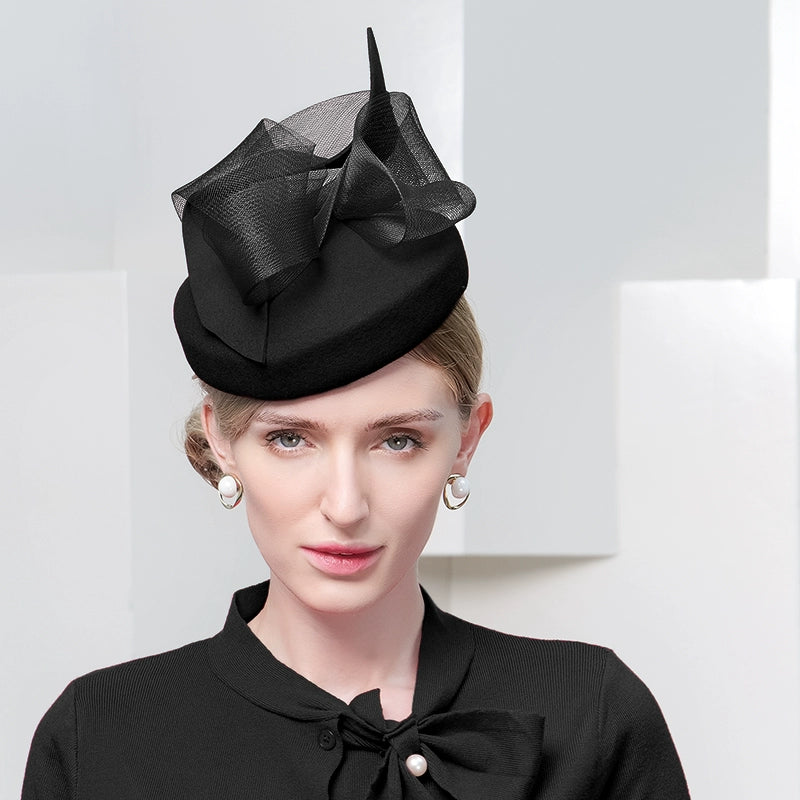 Women's Fascinators Hats 20s 50s Pillbox Hat  Wool Cocktail Tea Party for Women
