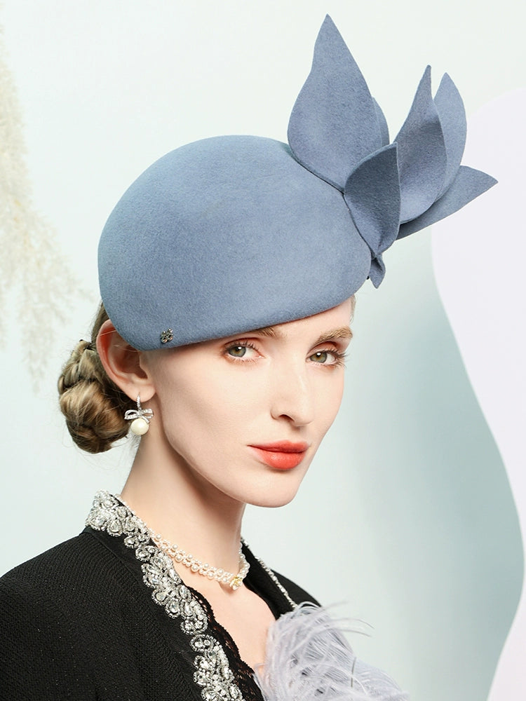 Women's Vintage pillbox hats Wool Cocktail Beret Hats With Clip
