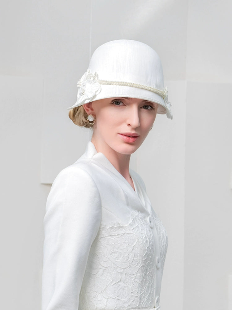 Women's Winter Church Hats Polyester With Flower/Pearl Kentucky Derby Cloche Hats