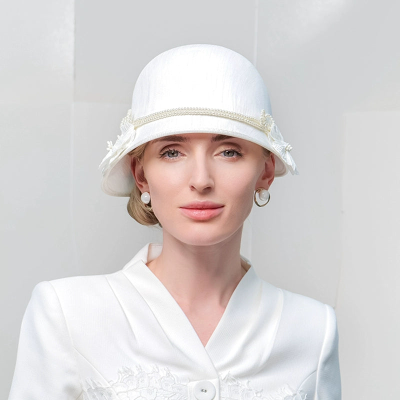 Women's Winter Church Hats Polyester With Flower/Pearl Kentucky Derby Cloche Hats