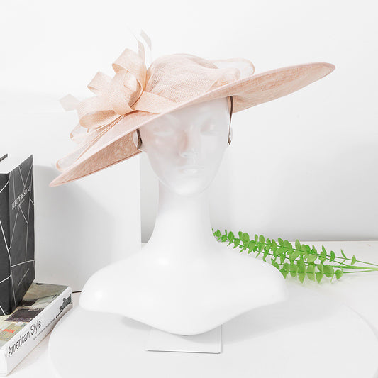Wide Brim Sinamay Fascinator Kentucky Derby Hat Fascinator Wedding Hat for Cocktail