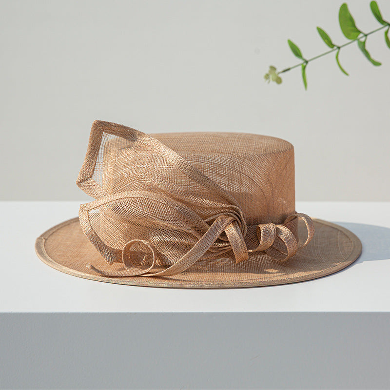 Women's Flat Brim Bow Sinamay Kentucky Derby Church Hats