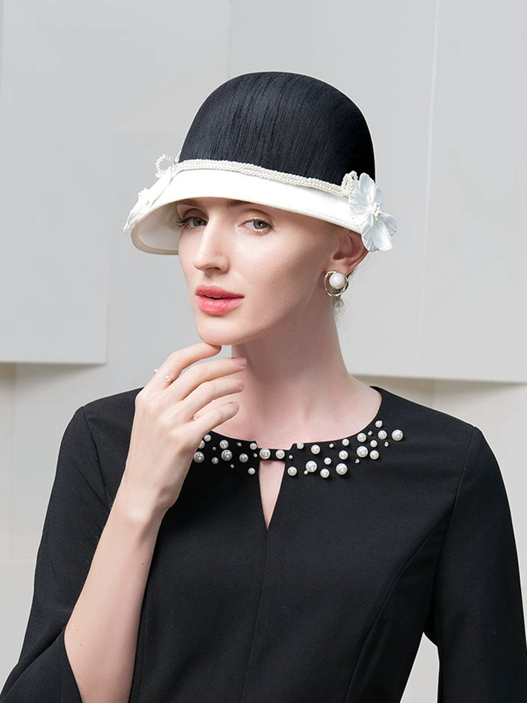 Women's Winter Church Hats Polyester With Flower/Pearl Kentucky Derby Cloche Hats