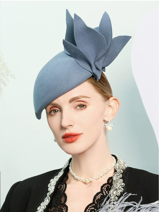 Women's Vintage pillbox hats Wool Cocktail Beret Hats With Clip