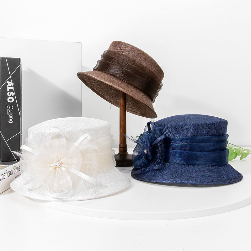 Women's Fascinators Flower Pearl Sinamay Kentucky Derby Church Hats