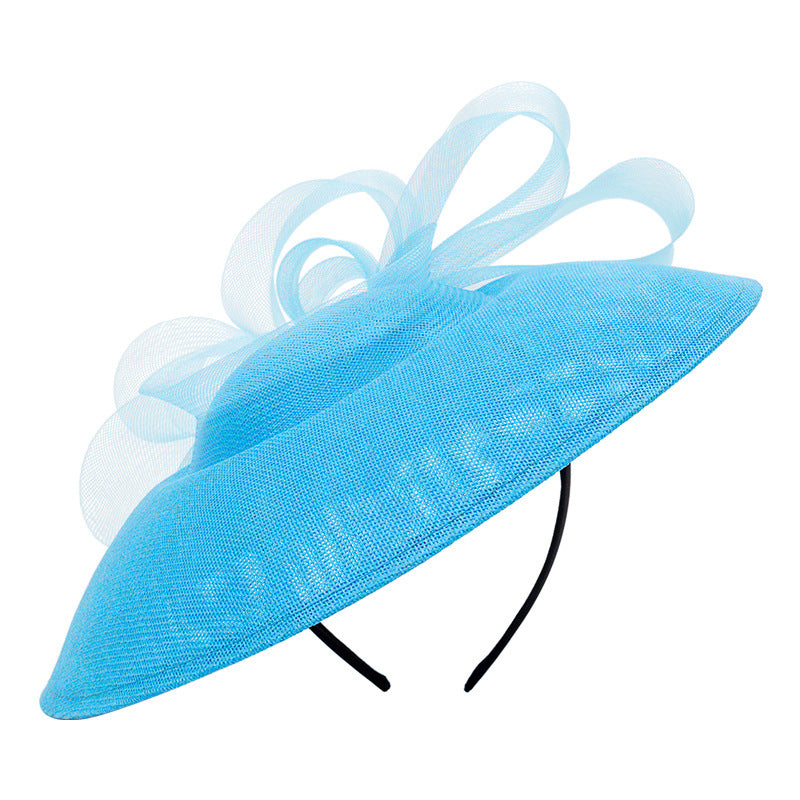 FADVES Women's Bow Sinamay Kentucky Derby Saucer Hats Fascinators With Headband
