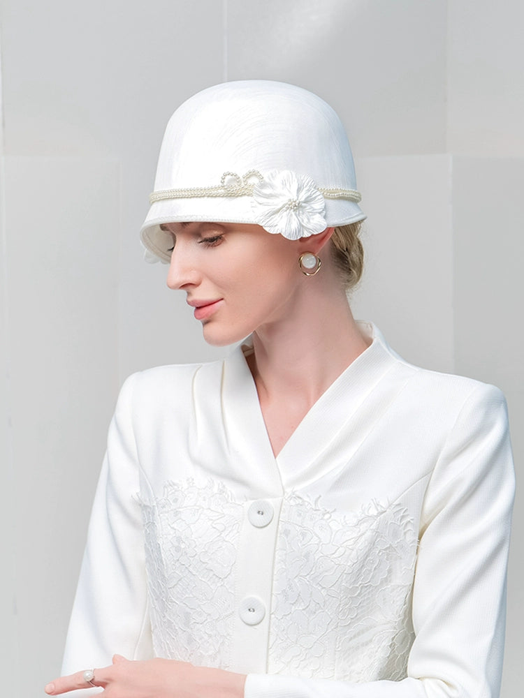 Women's Winter Church Hats Polyester With Flower/Pearl Kentucky Derby Cloche Hats