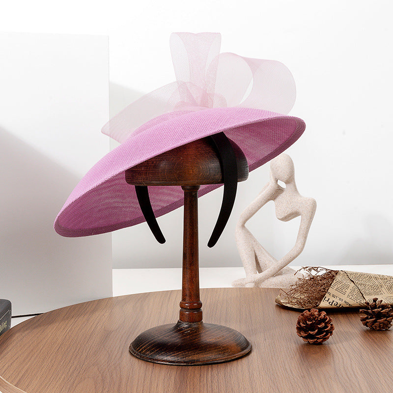 FADVES Women's Bow Sinamay Kentucky Derby Saucer Hats Fascinators With Headband