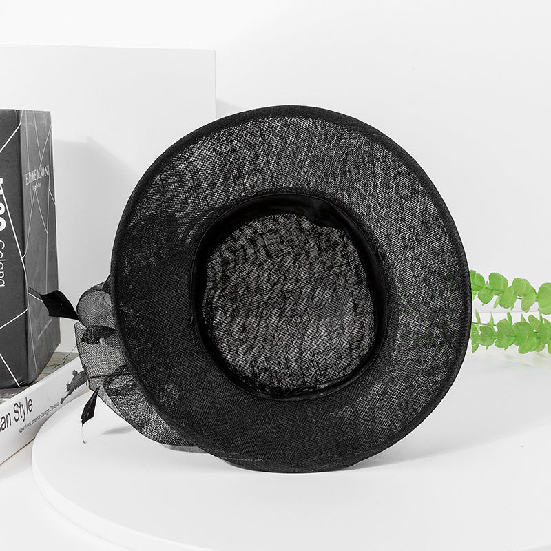 Elegant Sinamay Church Kentucky Derby Hats for Women Feather Bowler Hat Hair Accessory Banquet Cocktail Party