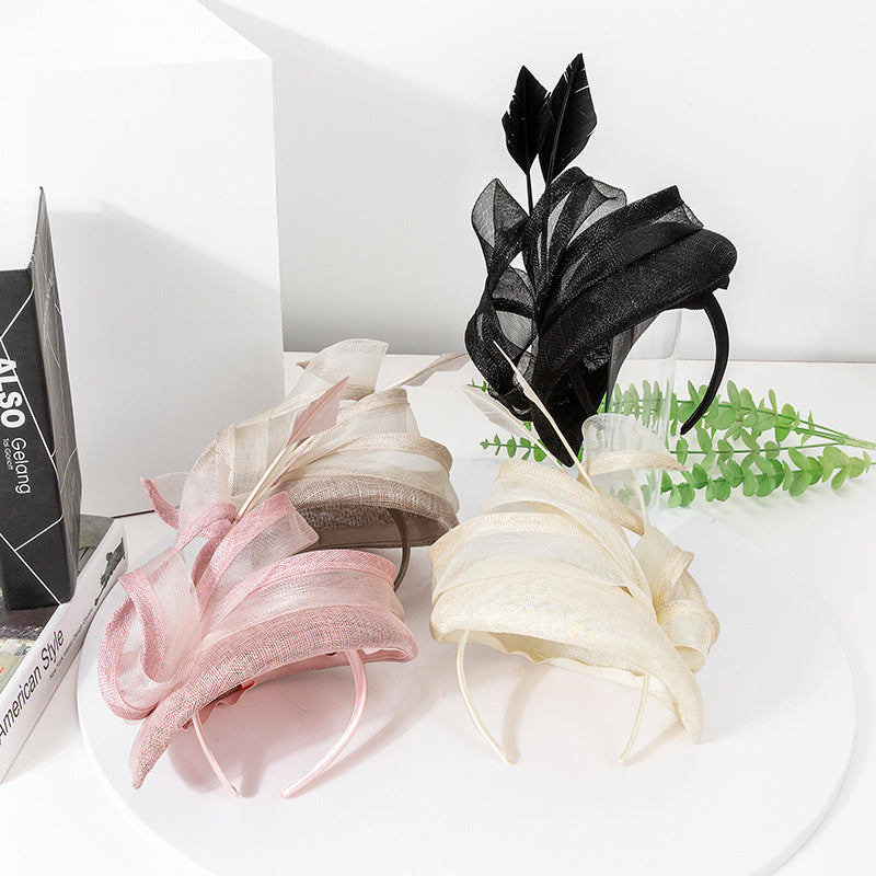 FADVES Women's Sinamay Kentucky Derby Pillbox Hats Fascinators With Headband