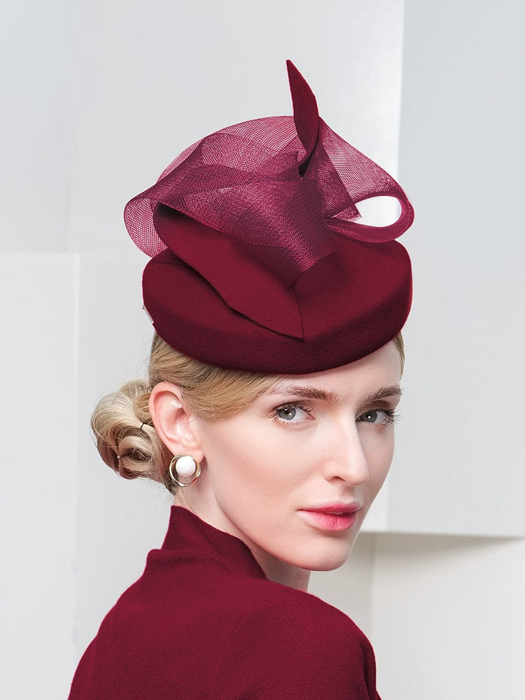 Women's Fascinators Hats 20s 50s Pillbox Hat  Wool Cocktail Tea Party for Women