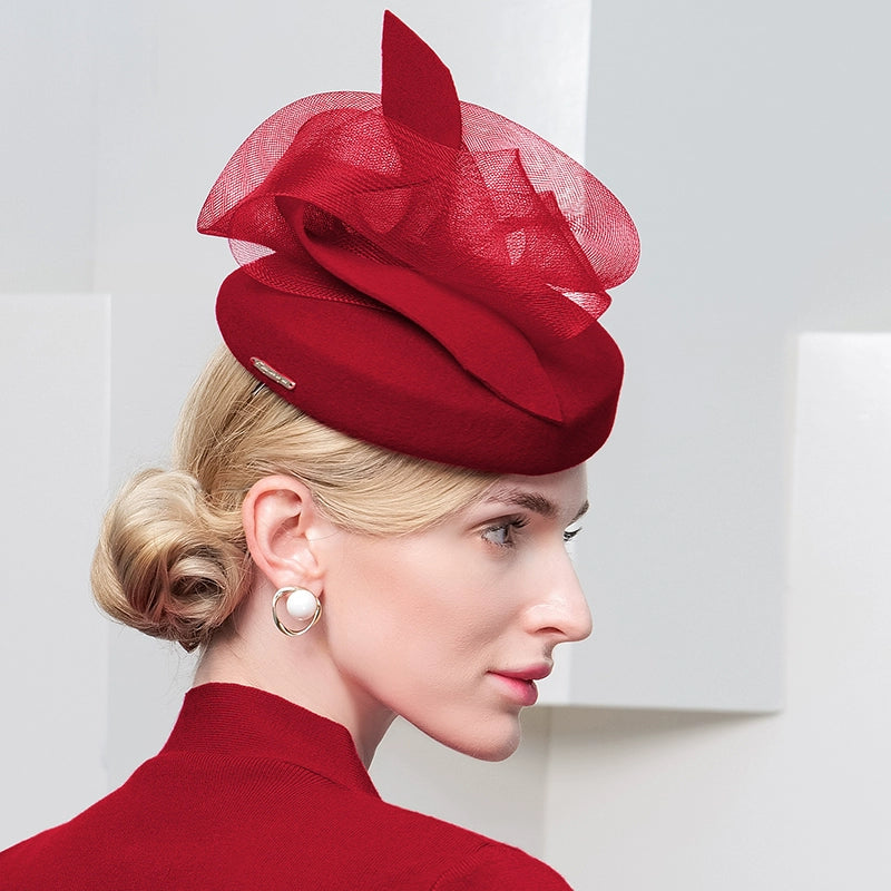 Women's Fascinators Hats 20s 50s Pillbox Hat  Wool Cocktail Tea Party for Women
