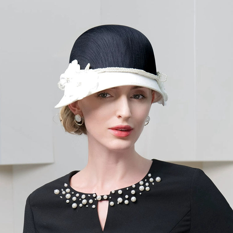 Women's Winter Church Hats Polyester With Flower/Pearl Kentucky Derby Cloche Hats