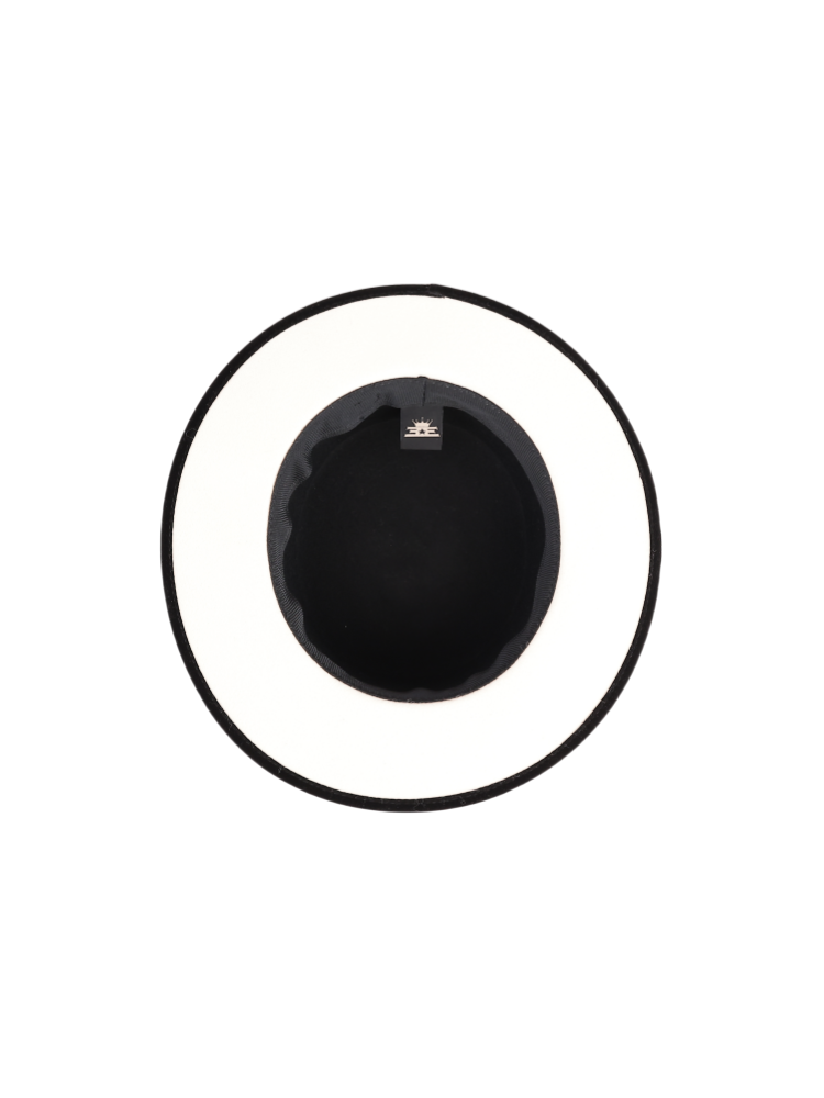 FADVES Elegant Women's Wide Brim Wool Felt Fedora Hat Classic Church Style 5070