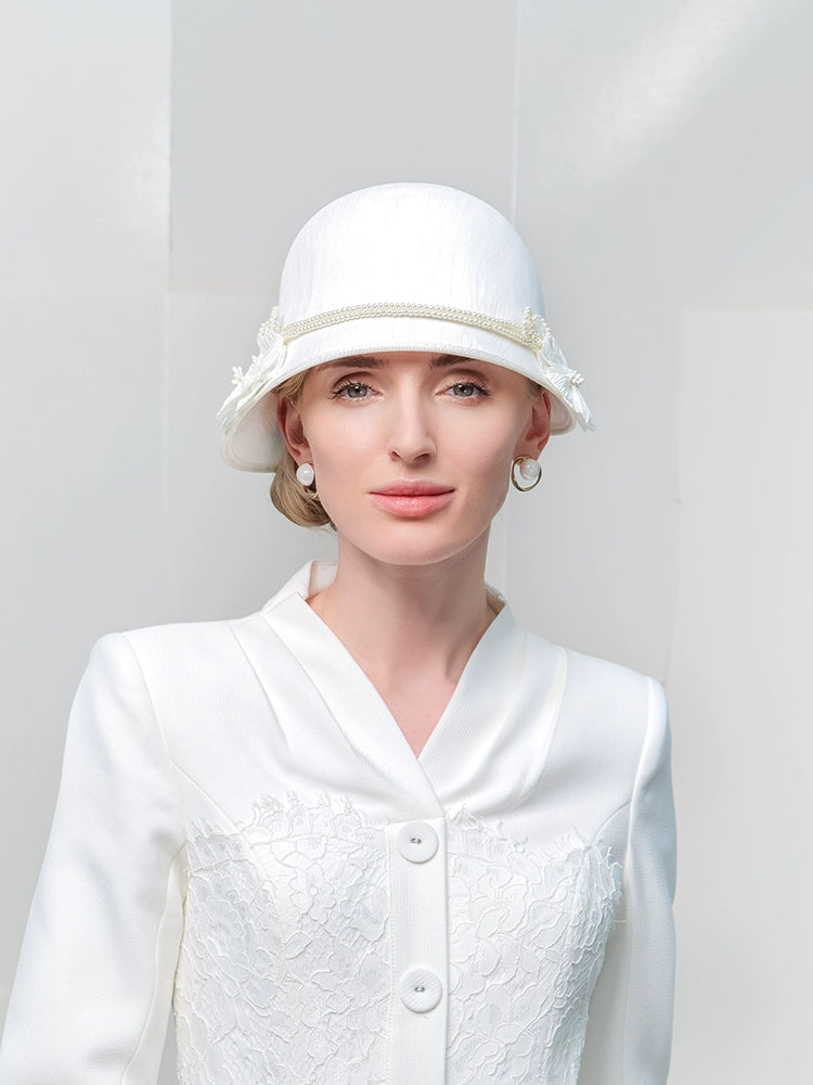 Women's Winter Church Hats Polyester With Flower/Pearl Kentucky Derby Cloche Hats