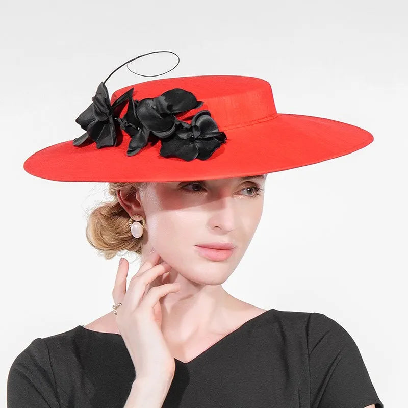EE 1013  Ms Flower Decoration Elegant  British Leisure Hat