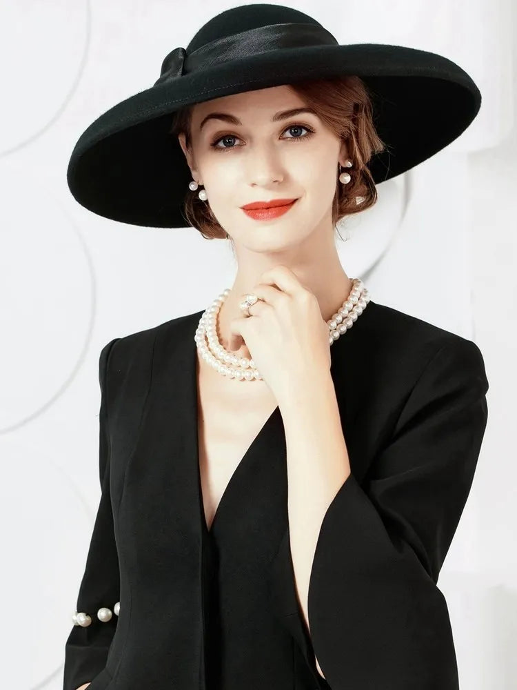 EE 5101 autumn and winter new British woolen top hat winter vintage large eaves street hipster Korean version hat woman
