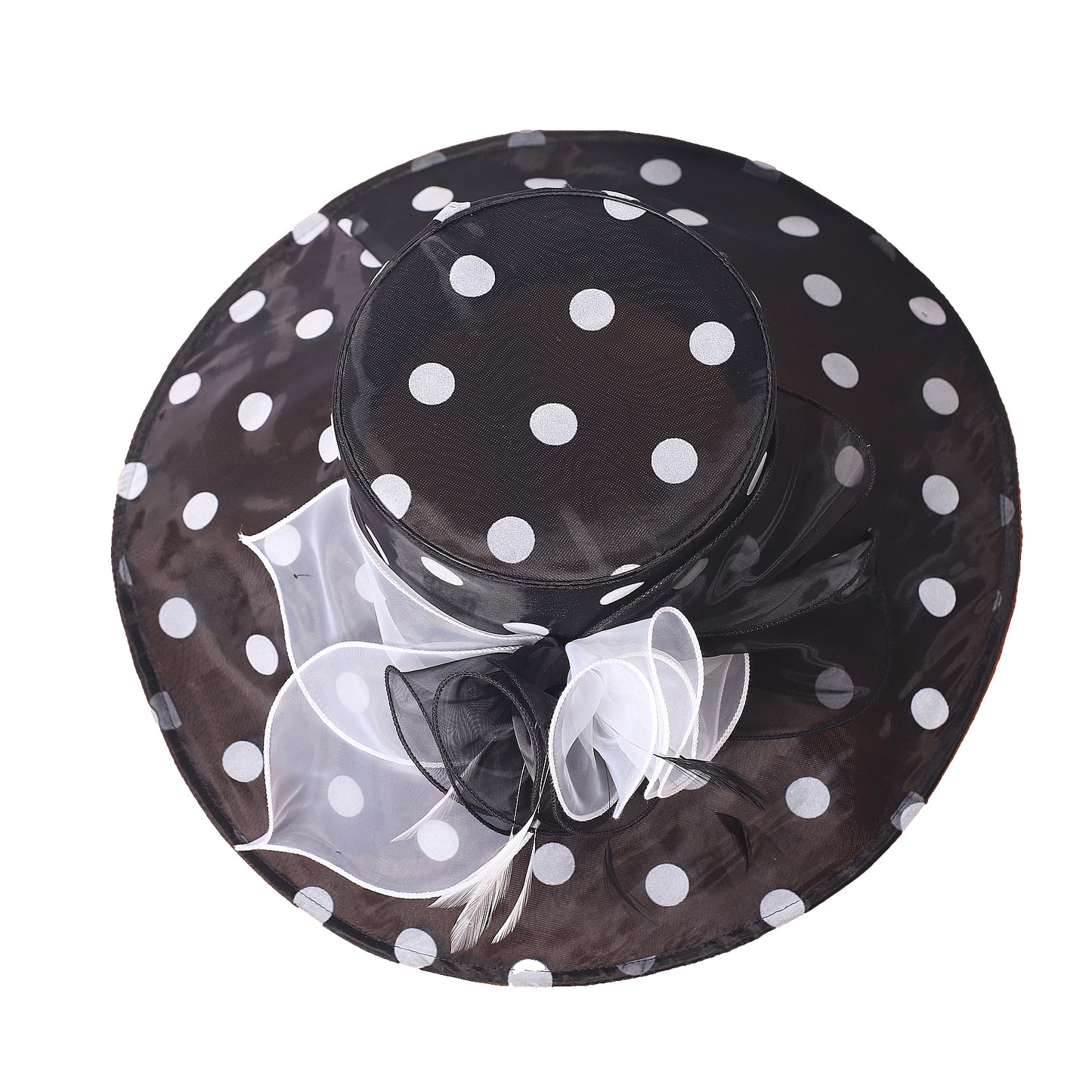 Women Church Hats Wide Brim Sun Derby Hat Organza Fascinators Kentucky Hats for Women Tea Party Wedding Hat 25013